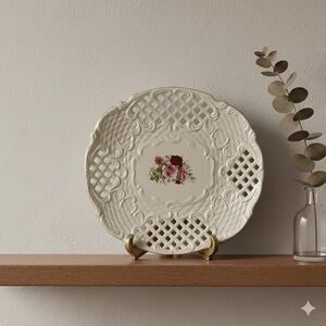 Vintage Formalities by Baum Bros Reticulated Rose Pattern Display Piece